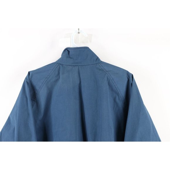 Vintage 90s LL Bean Mens 42 Long Lined Cafe Racer Bomber Jacket Navy Blue USA - Picture 8 of 9
